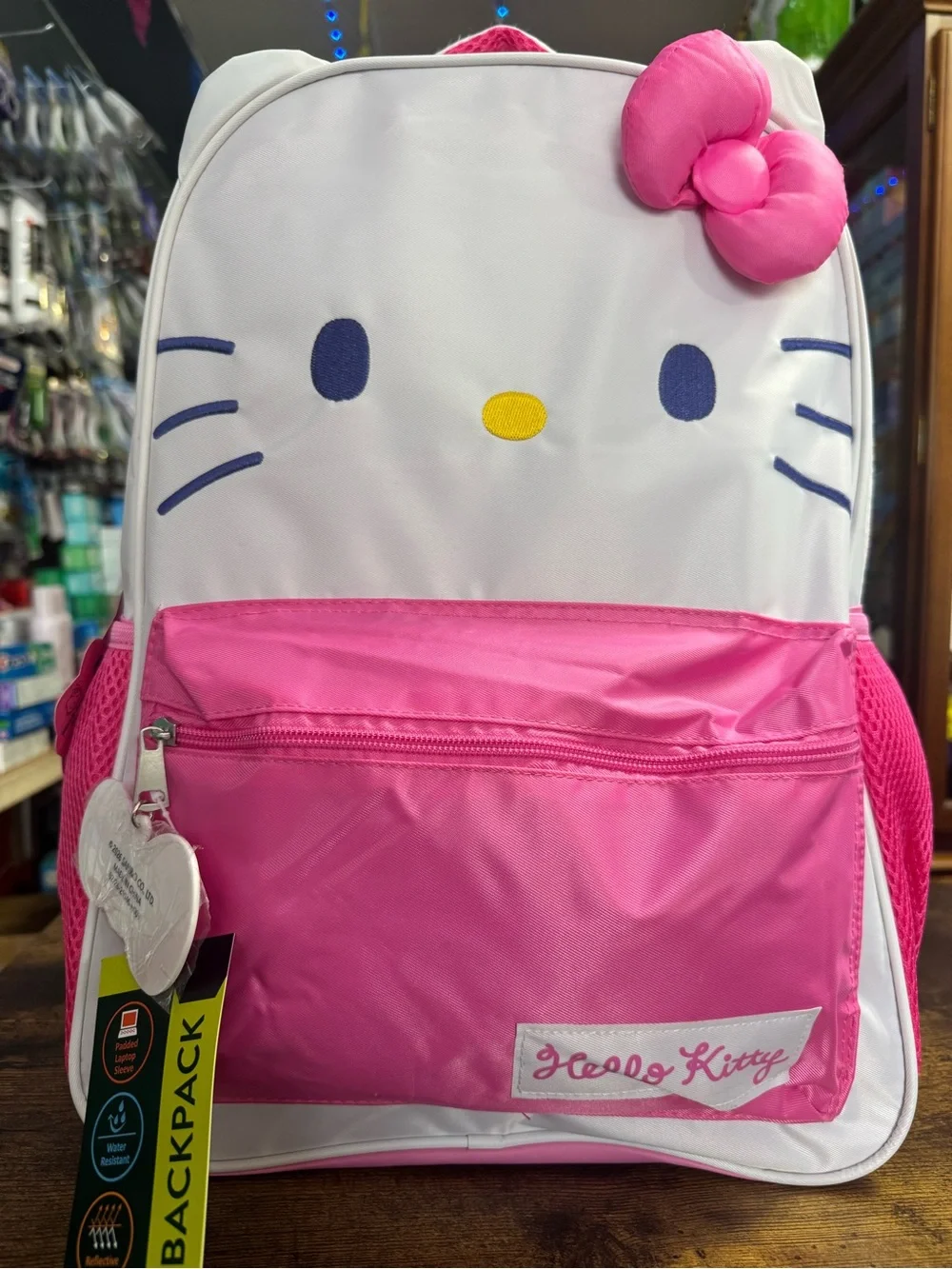 Hello Kitty Pink & White Kids Backpack with Bow Accent